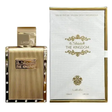 The Kingdom Lattafa Eau de Parfum Homme 100ml, parfum oriental intense inspiré de Le Male Elixir, chaud, vanillé et puissant.